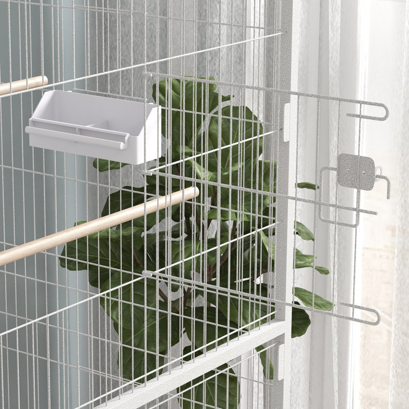 Grande cage à oiseaux avec support roulant 52 po, pour pinson, perruche, gris
