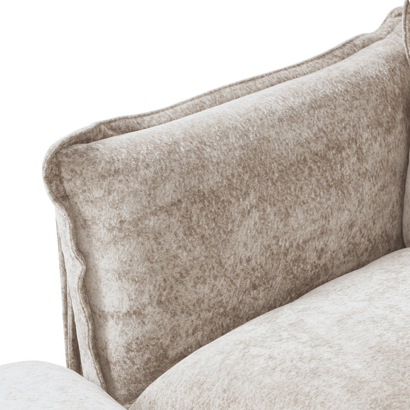 Canapé et chaise modulaire en velours réversible de 147,24 po de largeur Traci, 6 pièces, Marron clair