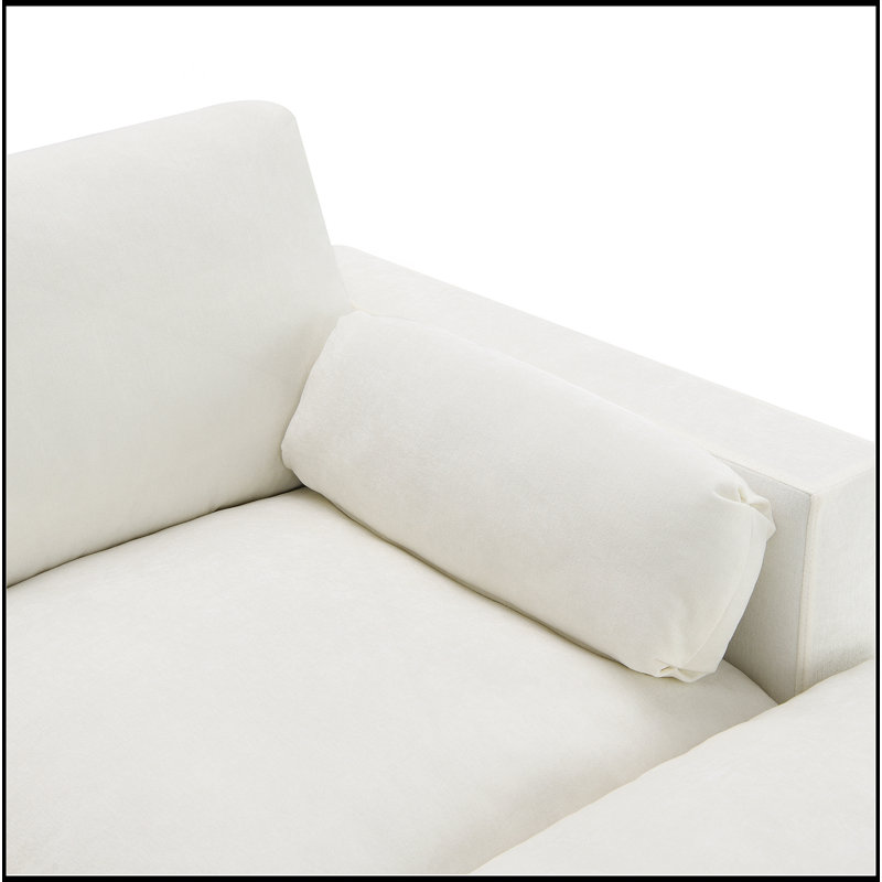 Canapé modulaire 86,5 po Chenille, Blanc