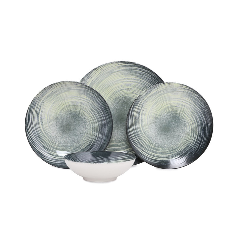 Hedgevale Piece Porcelain China Dinnerware Set - Service for 6