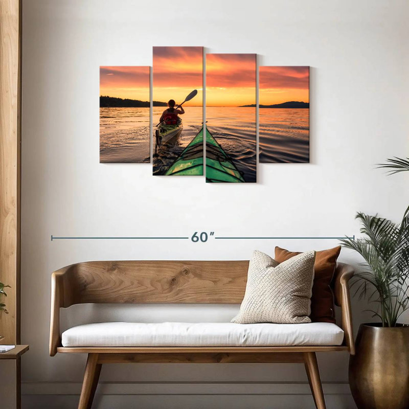 Gillard kayak au coucher du soleil, H 27 po x l 43 po