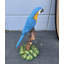 Statue grandeur nature perroquet Ara bleu sur branche