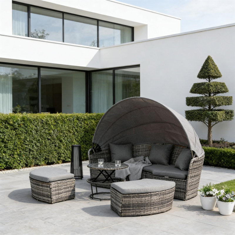 Stylish Outdoor Furniture Conversation Sets, Gray, Gray
