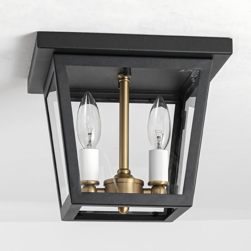 Plafonnier semi-encastré d'extérieur 2 lumières 2 lumières