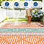 Boho Outdoor Rug Waterproof Reversible Plastic Straw Mat – Collapsible, Durable, Easy to Clean, for Patio, Deck, Balcony, Backyard, Porch, RV Camping-1021433698-1021433710