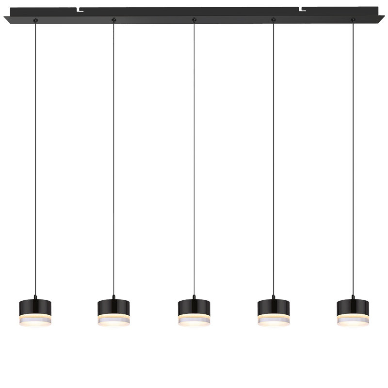 Barnsdall 5 - Light Kitchen Island Pendant, Matte Black