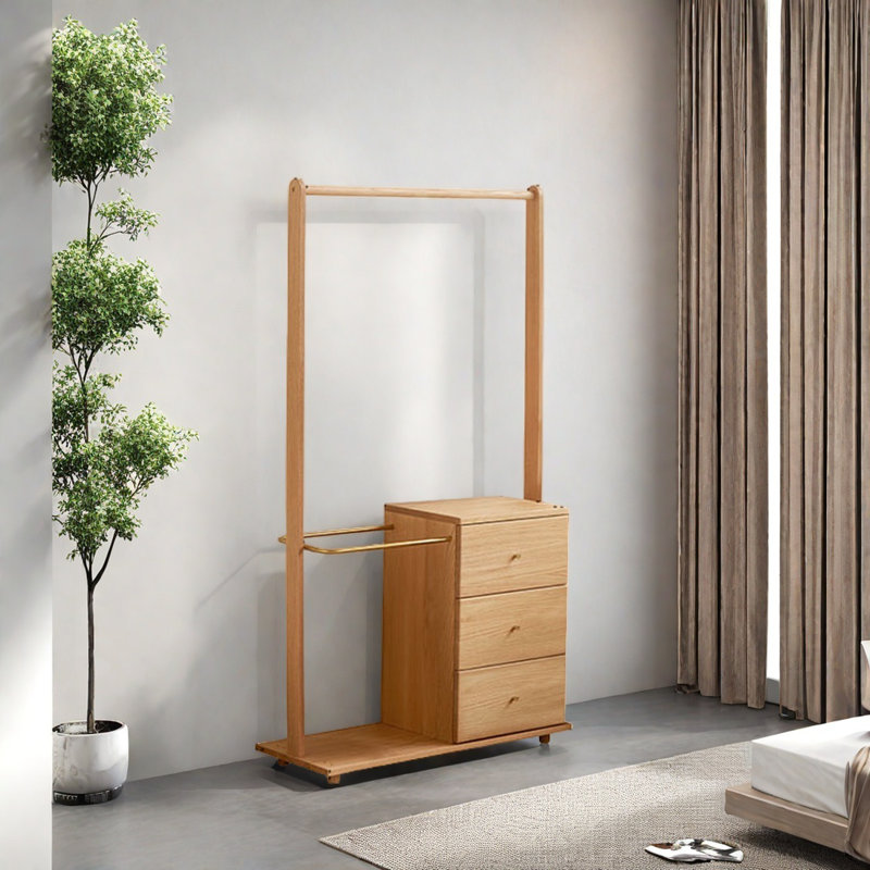 Versatile Coat Rack with Storage, Burlywood