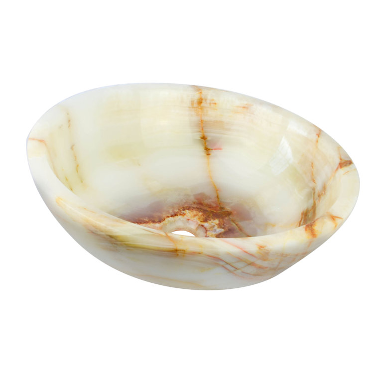 SNK-RD-MG-S Handmade Marble Onyx Bathroom Sink, 16”, Round Vessel Sink
