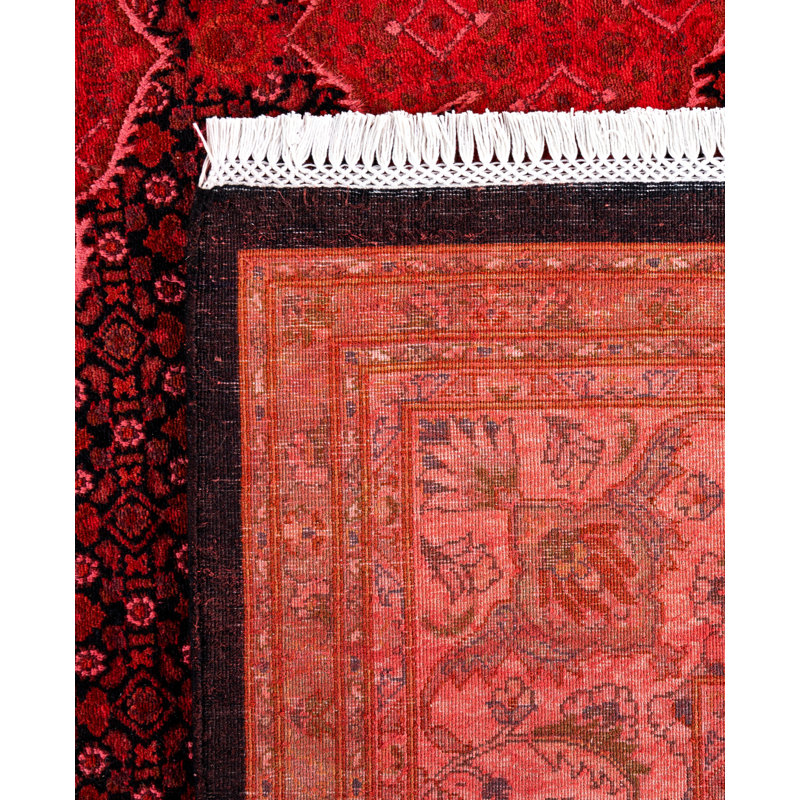 Overdyed Hand-Knotted Wool Modern-Contemporary Pink Area Rug 8' 1" x 10' 5"