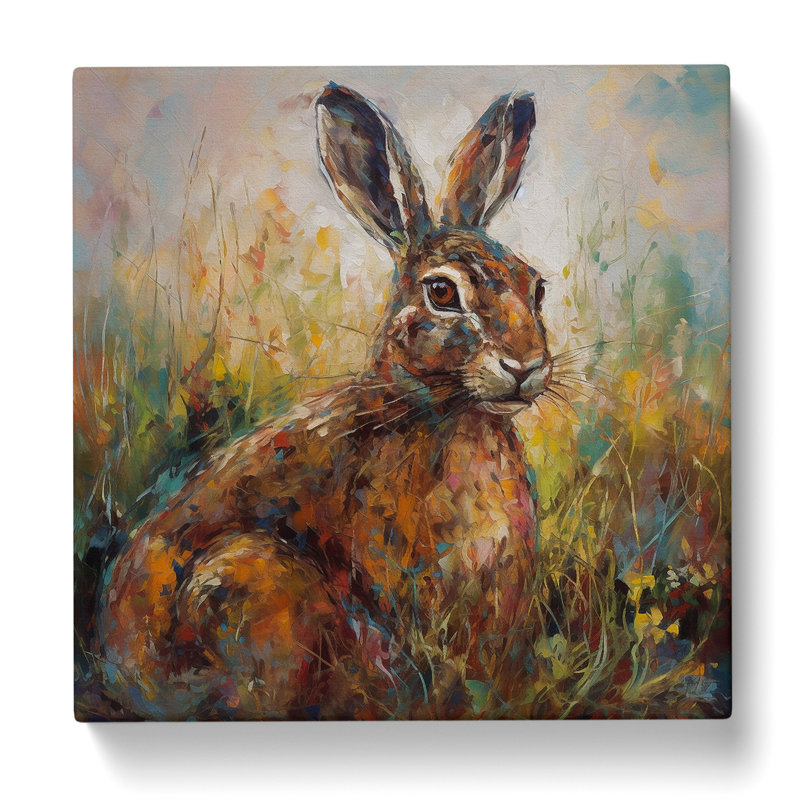 Hare Post-Impressionism No.1 - Wrapped Canvas, 35cm H x 35cm W x 3cm D