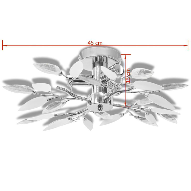 Semi Flush Mount, White/Transparent