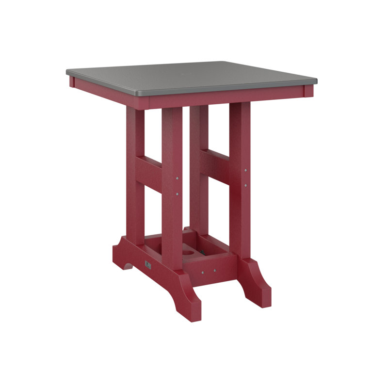 Table de bar carrée 28 po Berlin Gardens Garden Classic, H 39,5 po x l 28 po x P 28 po, Acier inoxydable martelé