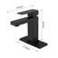 Robinet pour salle de bain à poignée simple avec drain escamotable (avec trop-plein), noir mat-127302781