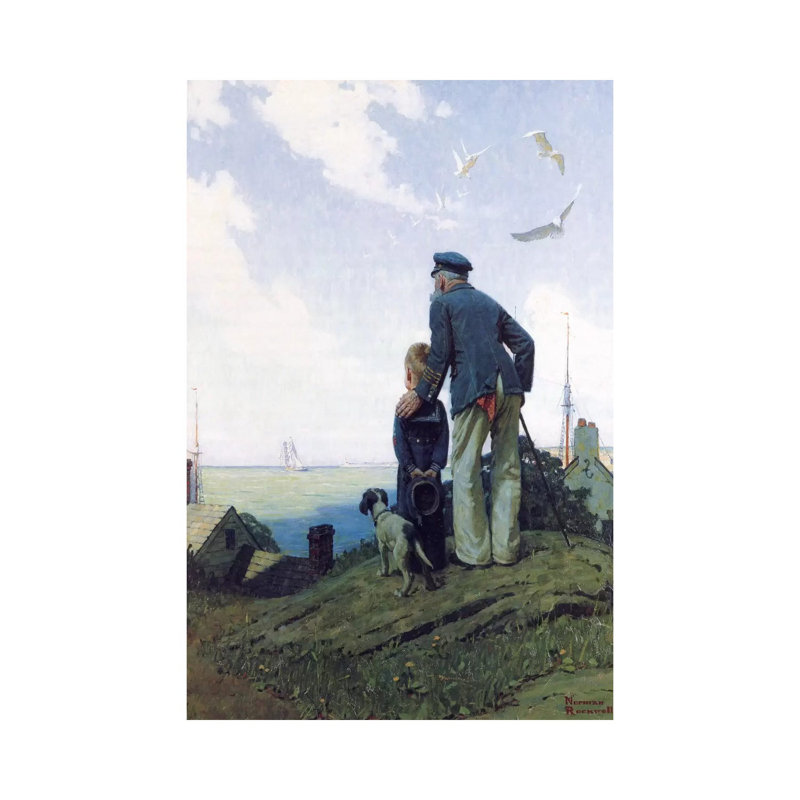 The Stay At Homes by Norman Rockwell - Print on Canvas, 20.32 cm H x 30.48 cm W, Wrapped Canvas