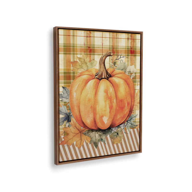 «Fall Pumpkin» par Nicole DeCamp, reproduction d'art, 30 W x 40 H, Brown, Framed Canvas