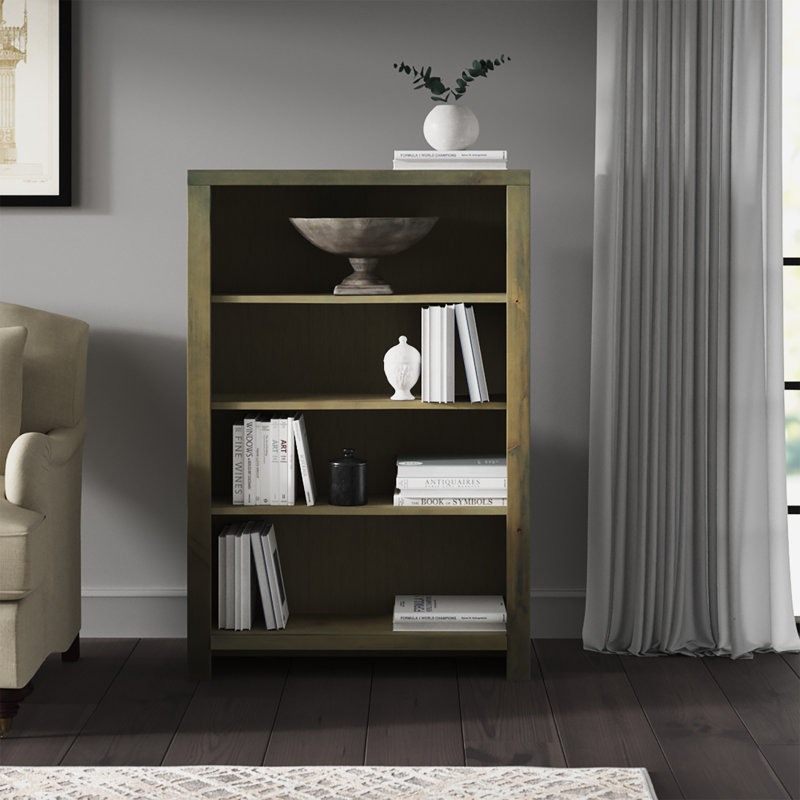 Columbia Bookcase, No Assembly Required, Brown, (4 Shelves) 48.2"H x 32.32"W x 10.2" D