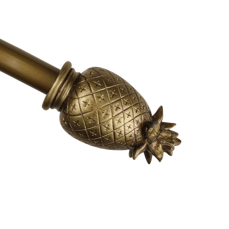 Tringle à rideaux simple réglable 1 po Bertita, Doré de la Renaissance, l 48 po à 84 po