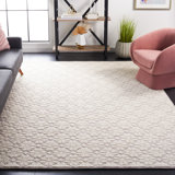Sharene Floral Handwoven Wool Ivory/Red Area Rug
