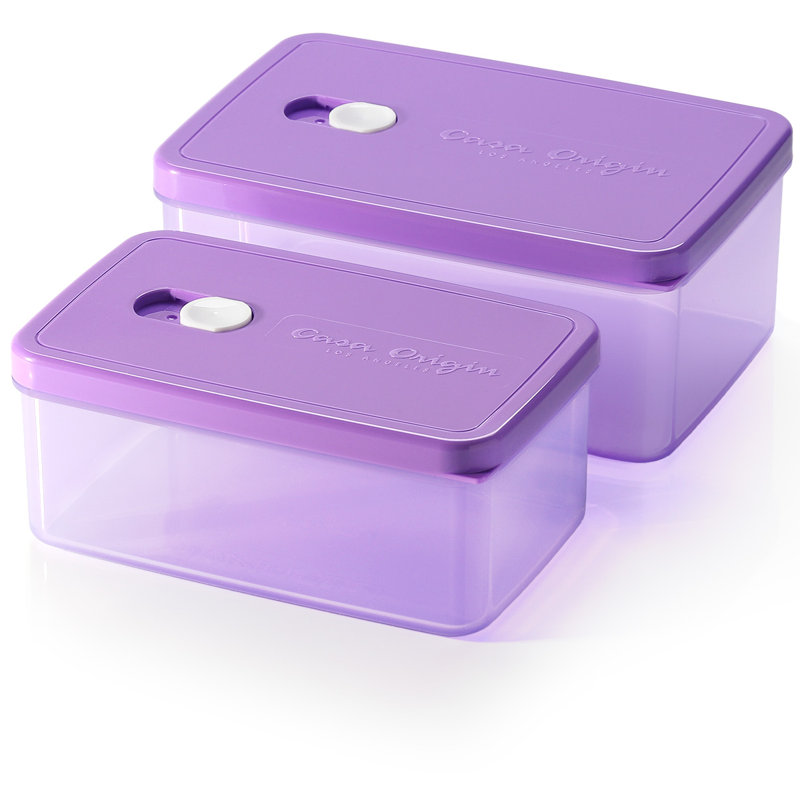Ensemble de rangement de nourriture rectangulaire 2 contenants pour la préparation des repas, Violet