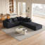 Ensemble de canapé modulaire en forme de L Boneless de 132 po avec 6 coussins-215155073