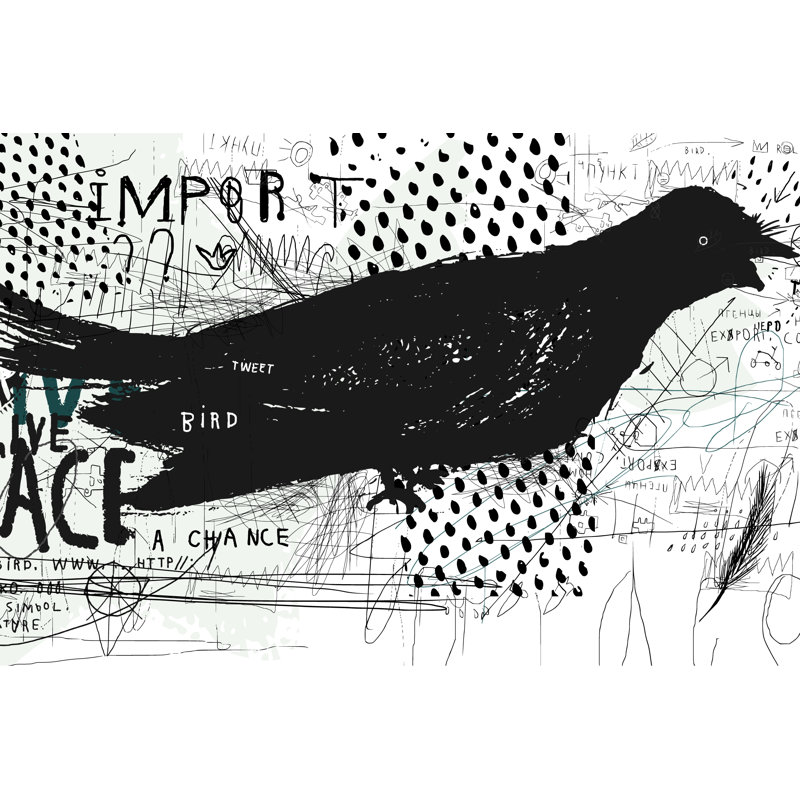 Bird - Wrapped Canvas Painting, 30cm H x 46cm W x 3.8cm D