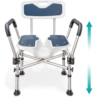 Siège de chaise de douche en U (450Lb) robuste - Accoudoirs rembourrés ...