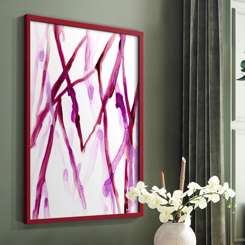 Runnel XV Framed Print - Solid Wood, Red, 10" H x 8" W