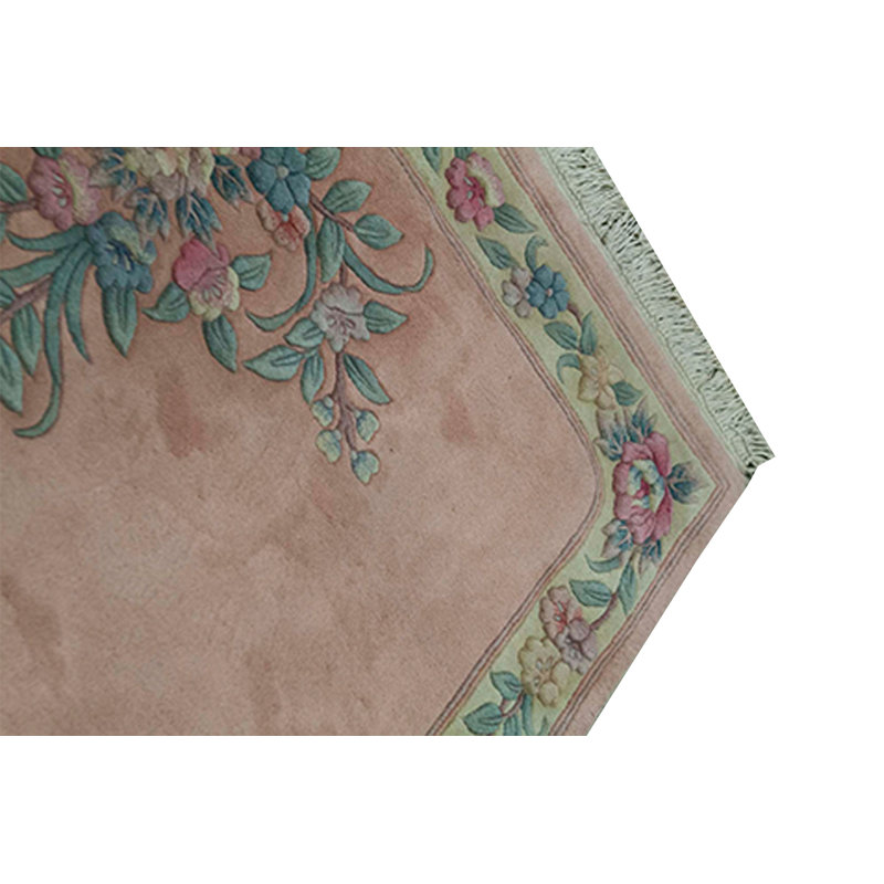 Wool Floral Area Rug in Brown