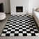 Modern Checkered Shag Rug, Soft Plush Carpet for Living Room, Bedroom and Dorm