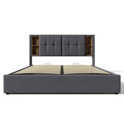 Upholstered Bed With Wireless Charging