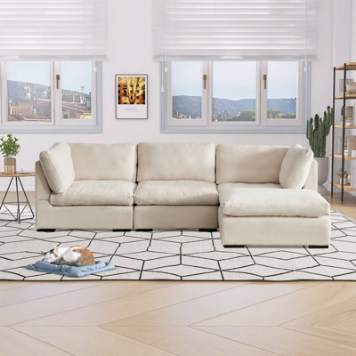 Darisley Upholstered L-Shaped Sectional with Ottoman Reversible