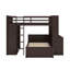 Full Size Loft Bed With A Twin Stand-Alone Bed,Wardrobe,Desk,And Shelves