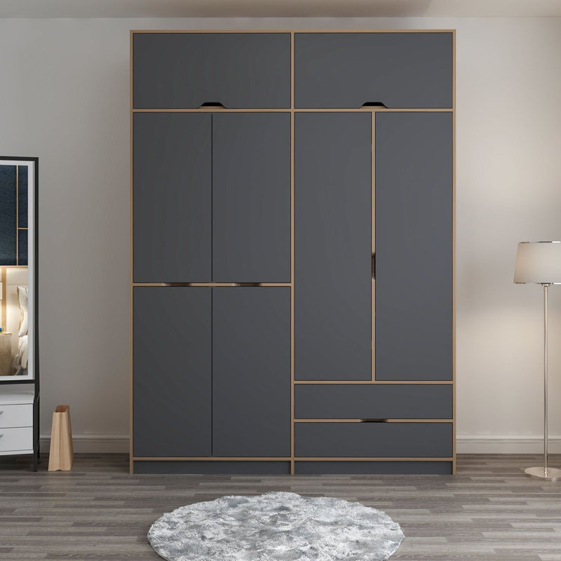 Elina Manufactured Wood Wardrobe, Grey