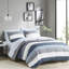 Literie grise, bleue marine et bleue - Convient aux matelas simples jusqu'à 12 édredons et ensembles de draps