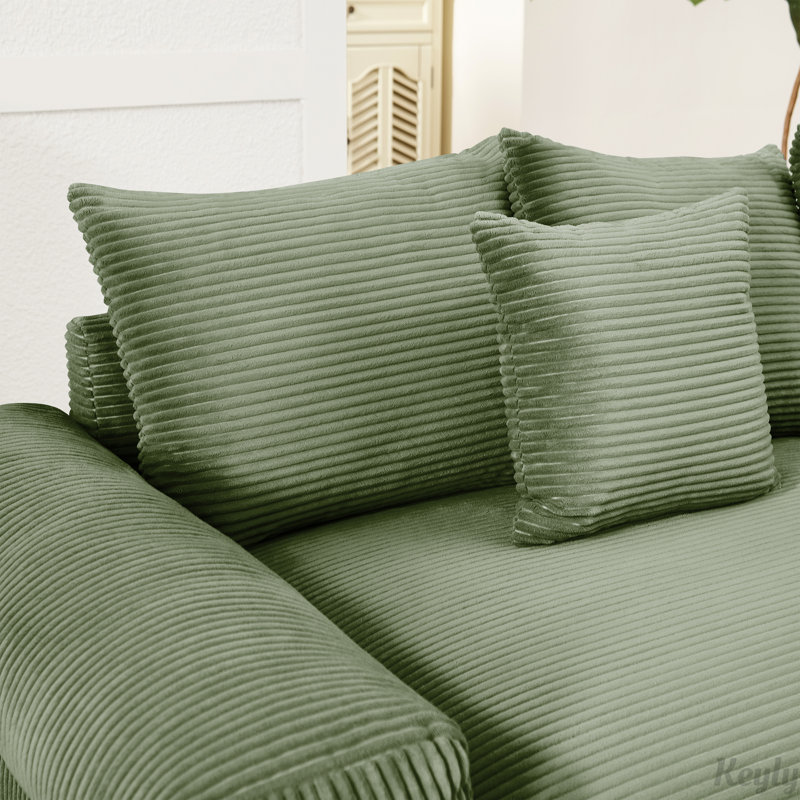 Canapé modulaire en velours côtelé 116,9 po Cloud, Vert