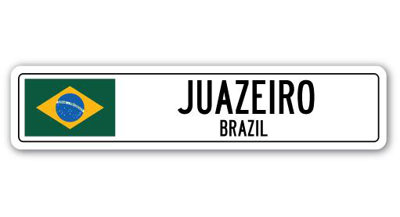 Plaque de rue Juazeiro, drapeau du Brésil en aluminium