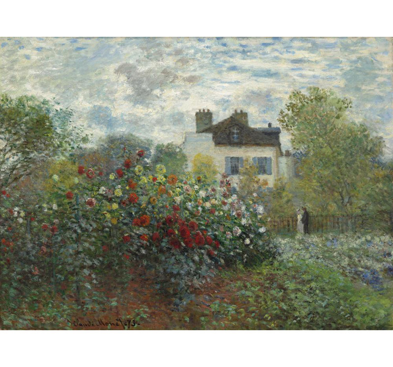 "Le jardin de l'artiste à Argenteuil" par Claude Monet - Toile tendue avec châssis, H 24 po x l 17 po