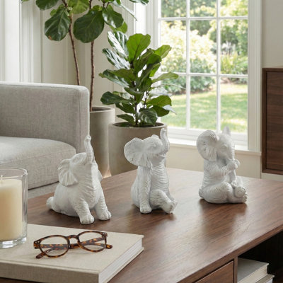 Figurines d'éléphant de yoga minimaliste en résine pour la décoration intérieure