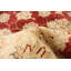 Tapis décoratif en laine de conception unique noué à la main New Age 5 pi 1 po x 6 pi 11 po en laine rouge foncé/beige