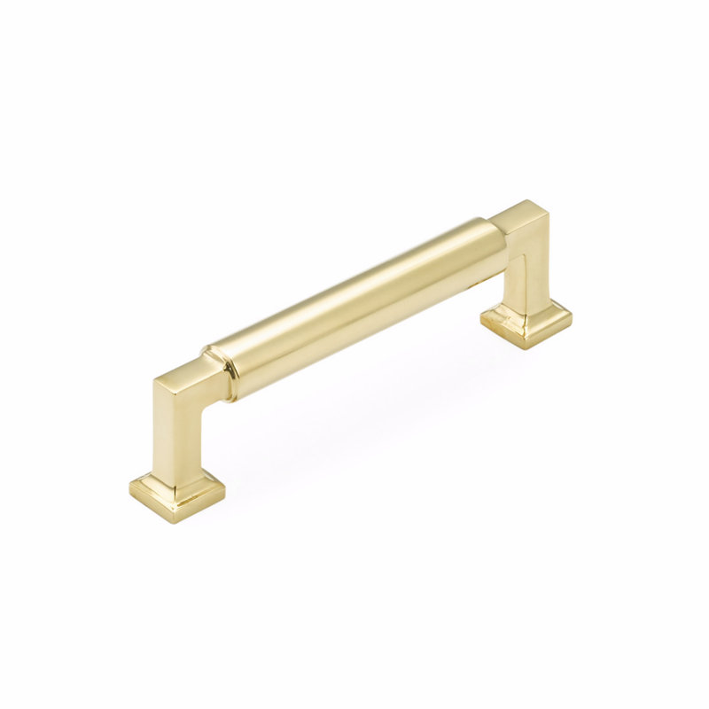 Haniburton 6" Center to Center Appliance Pull, Unlacquered Brass, 4"