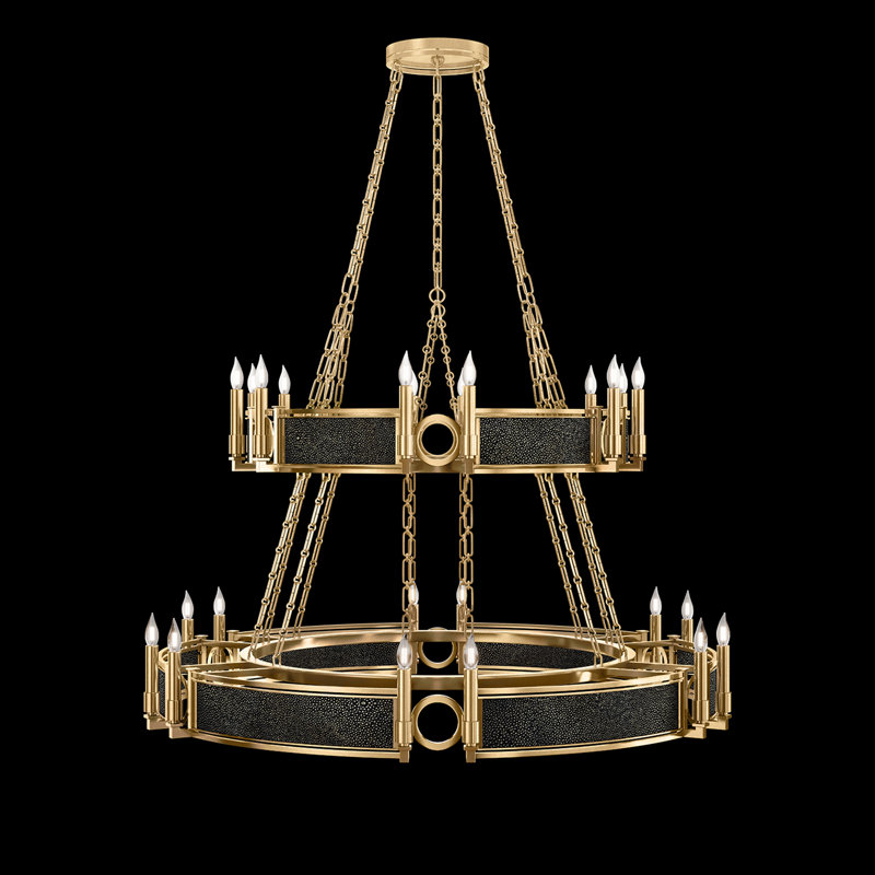 Mirage 24 - Light Chandelier, Black Knight/Gold/Brass