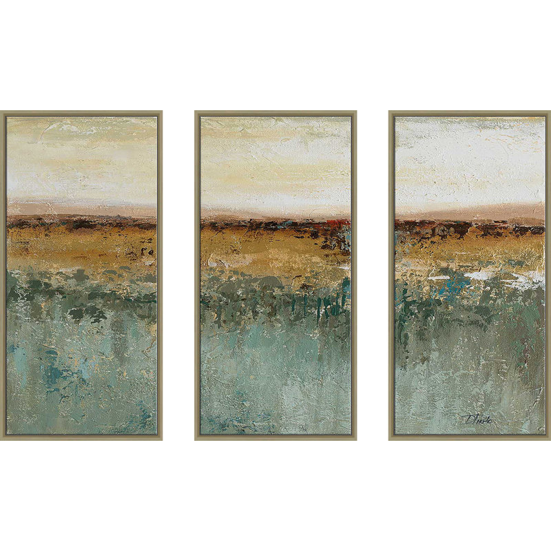 "Antique Contemporary II" par Patricia Pinto, reproduction sur toile flottante 3 pièces, H 41,5 po x l 64,5 po x P 2 po