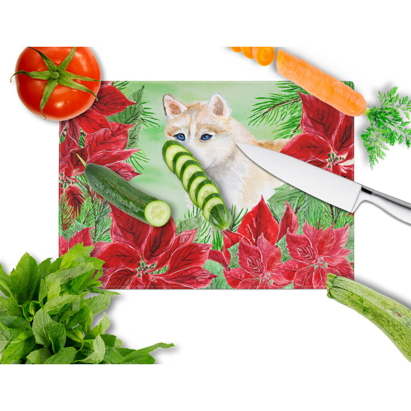 Planche à découper en verre trempé caroline de trésors, Husky sibérien