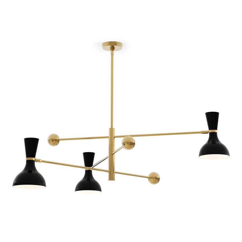 Clare 3 - Light Pendant, Obsidian, Modern Brass