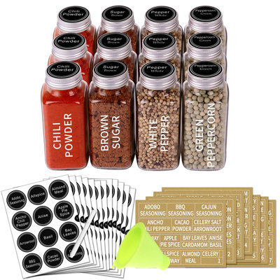 Freestanding Spice Jar & Rack Set