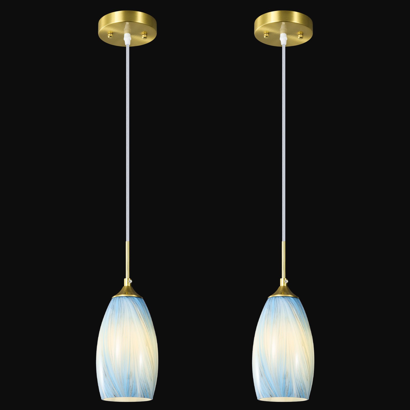 Modern Seeded Glass Mini Pendant Lights Brass Gold Kitchen Island - View #12