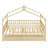 Full Size Wooden House Bed With Two Drawers, Natural-1219482584