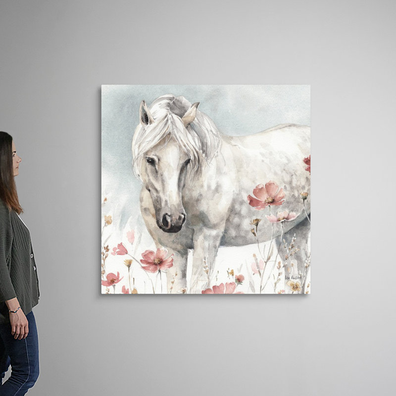 Art sauvage sur toile, "Chevaux sauvages", Toile tendue, H 48 po x l 48 po x P 1 po