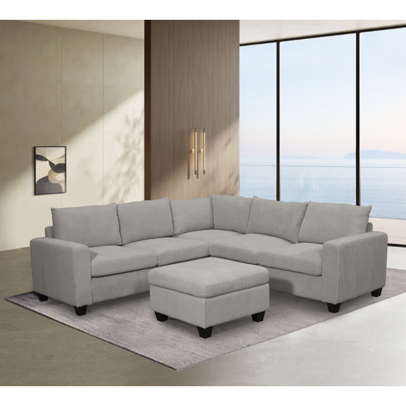 Canapé modulaire en tissu Kaden Mink offert en 4 pièces