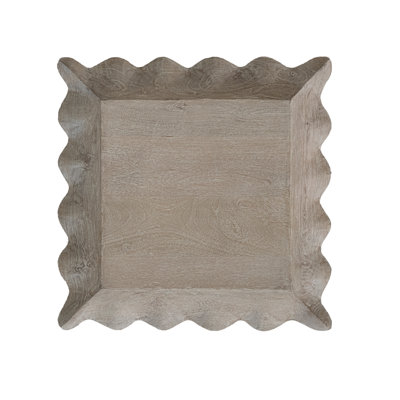 washed Mango Wood Scalloped Tray